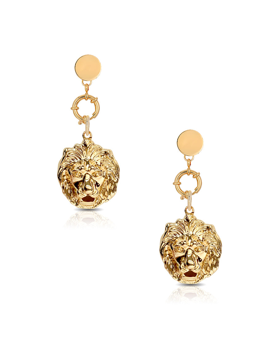 Lion Head Drop Earrings